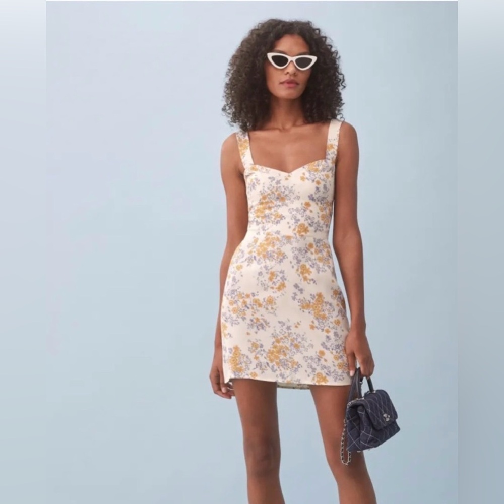 NWT Reformation Humphrey Dress Size 8 Cream Floral